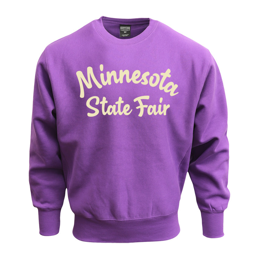 Signature Concepts Glenwood Script Purple GC301 Reverse Weave Fleece Sweatshirt